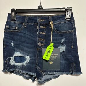 Indigo Rein Blue Distressed Jean Shorts